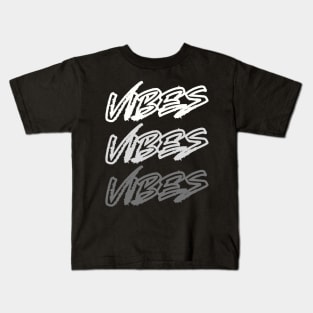 Cool "Vibes" Repeat Text T-Shirt - Modern Aesthetic Urban Style Top - Perfect for Daily Wear - Gift for Trendsetters Kids T-Shirt